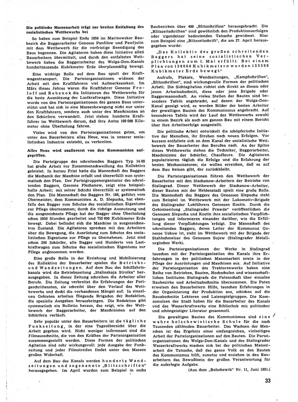 Neuer Weg (NW), Halbmonatsschrift für aktuelle Fragen der Arbeiterbewegung [Zentralkomitee (ZK) Sozialistische Einheitspartei Deutschlands (SED)], 7. Jahrgang [Deutsche Demokratische Republik (DDR)] 1952, Heft 1/33 (NW ZK SED DDR 1952, H. 1/33)