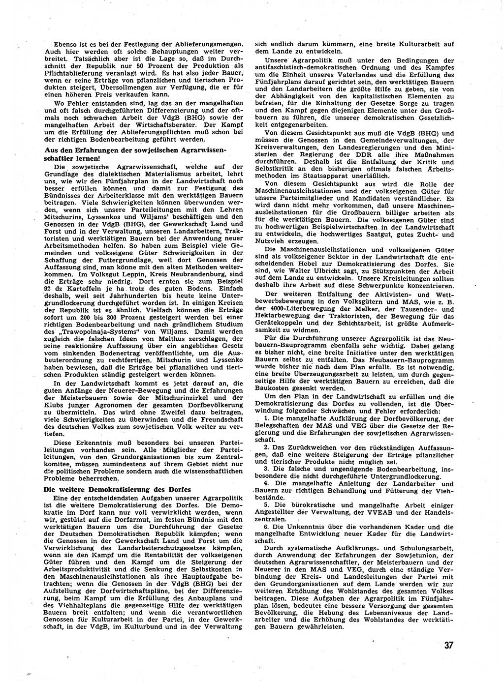 Neuer Weg (NW), Halbmonatsschrift fÃ¼r aktuelle Fragen der Arbeiterbewegung [Zentralkomitee (ZK) Sozialistische Einheitspartei Deutschlands (SED)], 7. Jahrgang [Deutsche Demokratische Republik (DDR)] 1952, Heft 1/37 (NW ZK SED DDR 1952, H. 1/37)