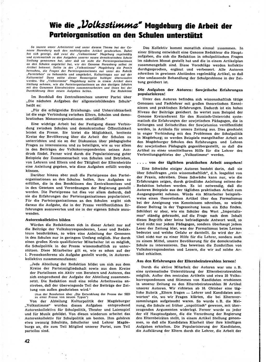 Neuer Weg (NW), Halbmonatsschrift für aktuelle Fragen der Arbeiterbewegung [Zentralkomitee (ZK) Sozialistische Einheitspartei Deutschlands (SED)], 7. Jahrgang [Deutsche Demokratische Republik (DDR)] 1952, Heft 1/42 (NW ZK SED DDR 1952, H. 1/42)