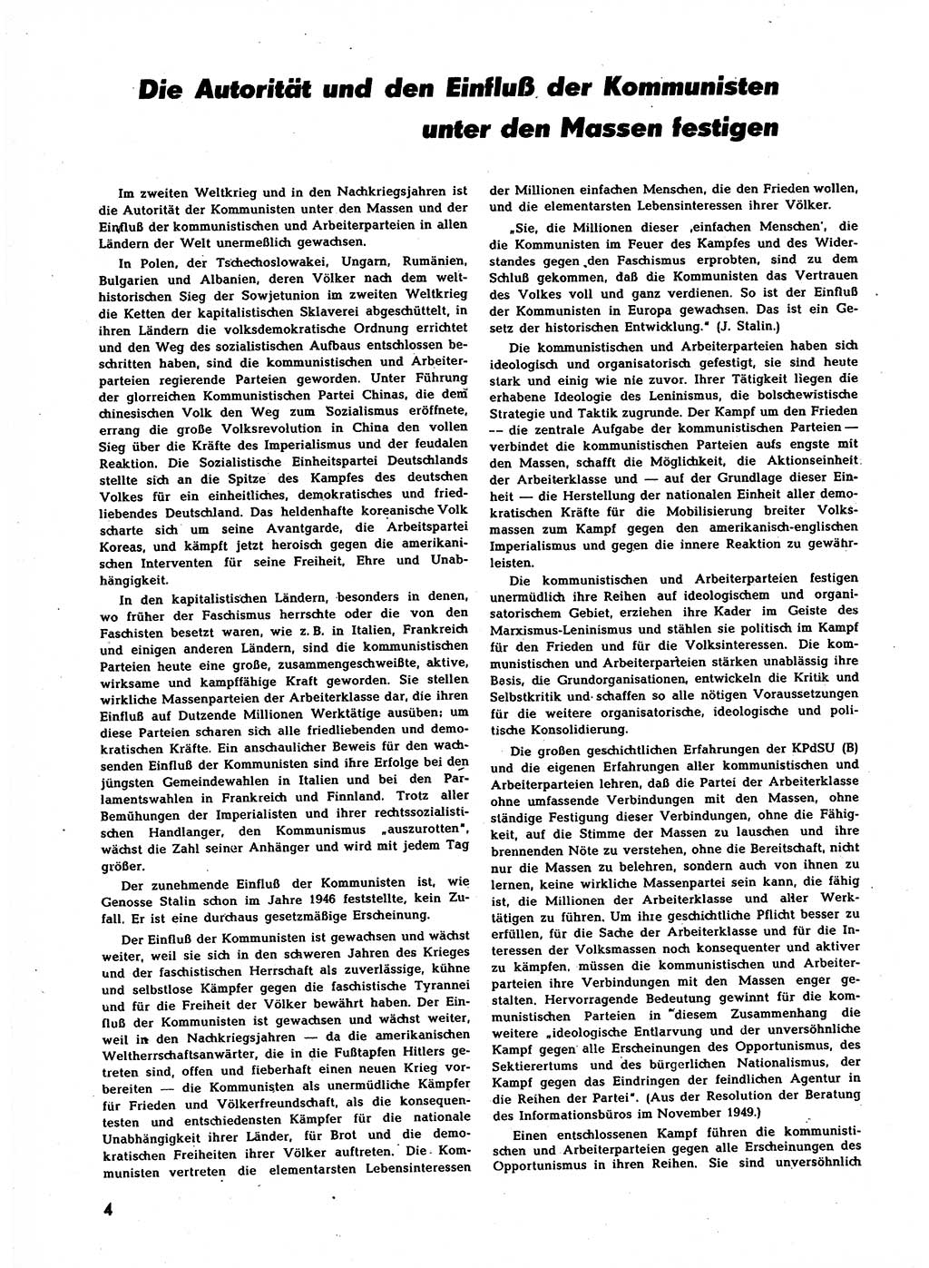 Neuer Weg (NW), Halbmonatsschrift für aktuelle Fragen der Arbeiterbewegung [Zentralkomitee (ZK) Sozialistische Einheitspartei Deutschlands (SED)], 7. Jahrgang [Deutsche Demokratische Republik (DDR)] 1952, Heft 2/4 (NW ZK SED DDR 1952, H. 2/4)