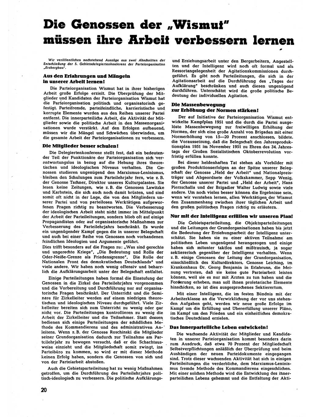 Neuer Weg (NW), Halbmonatsschrift für aktuelle Fragen der Arbeiterbewegung [Zentralkomitee (ZK) Sozialistische Einheitspartei Deutschlands (SED)], 7. Jahrgang [Deutsche Demokratische Republik (DDR)] 1952, Heft 2/20 (NW ZK SED DDR 1952, H. 2/20)