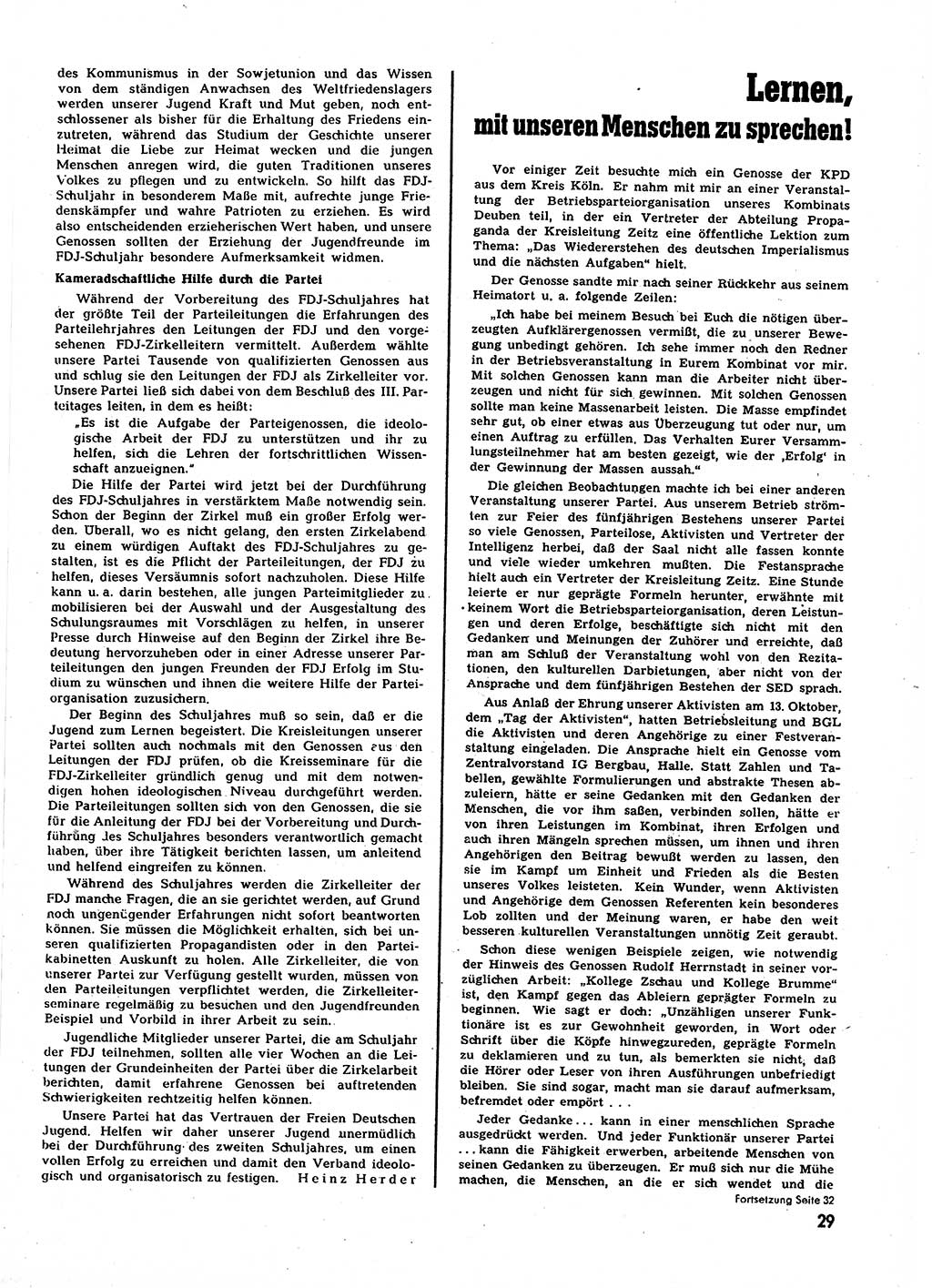 Neuer Weg (NW), Halbmonatsschrift für aktuelle Fragen der Arbeiterbewegung [Zentralkomitee (ZK) Sozialistische Einheitspartei Deutschlands (SED)], 7. Jahrgang [Deutsche Demokratische Republik (DDR)] 1952, Heft 2/29 (NW ZK SED DDR 1952, H. 2/29)