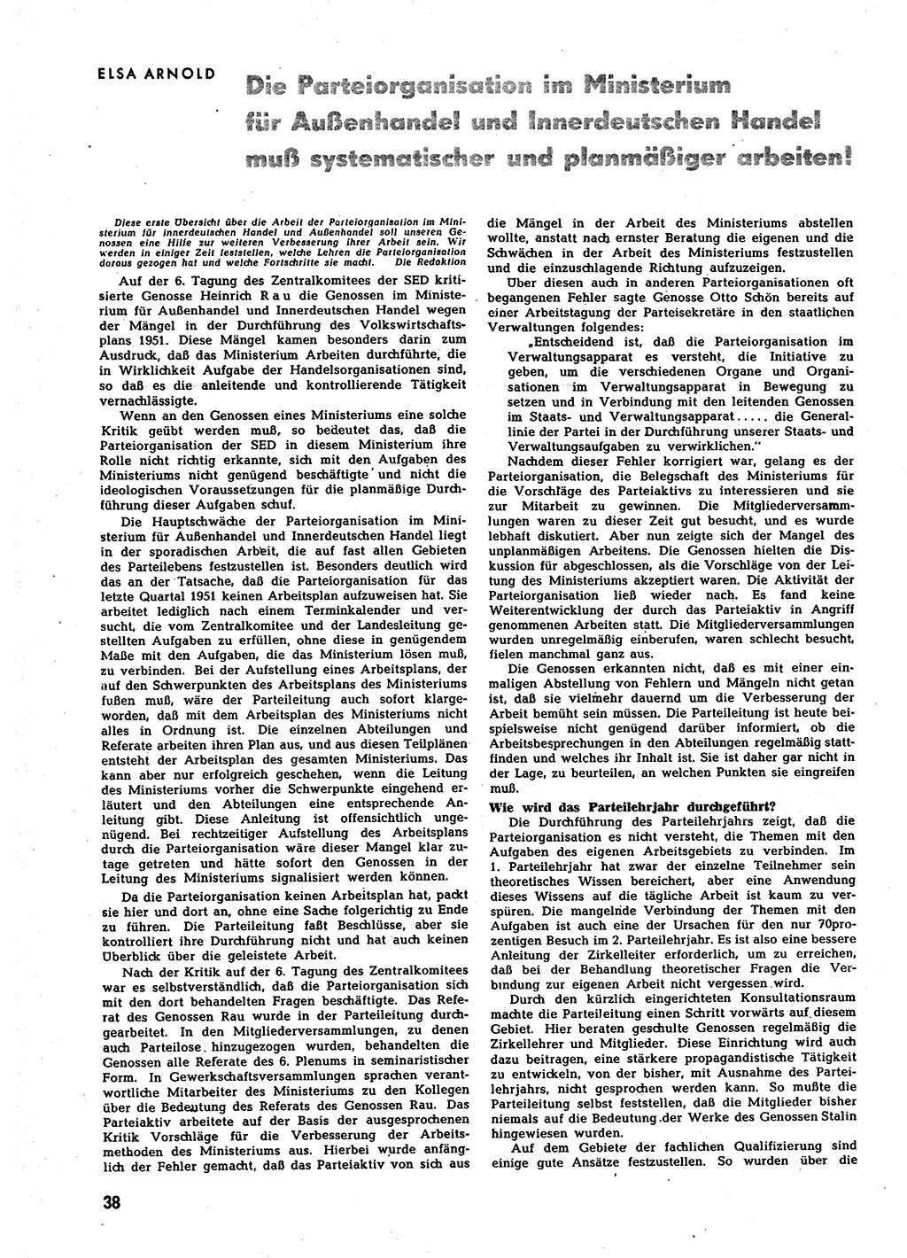 Neuer Weg (NW), Halbmonatsschrift für aktuelle Fragen der Arbeiterbewegung [Zentralkomitee (ZK) Sozialistische Einheitspartei Deutschlands (SED)], 7. Jahrgang [Deutsche Demokratische Republik (DDR)] 1952, Heft 2/38 (NW ZK SED DDR 1952, H. 2/38)