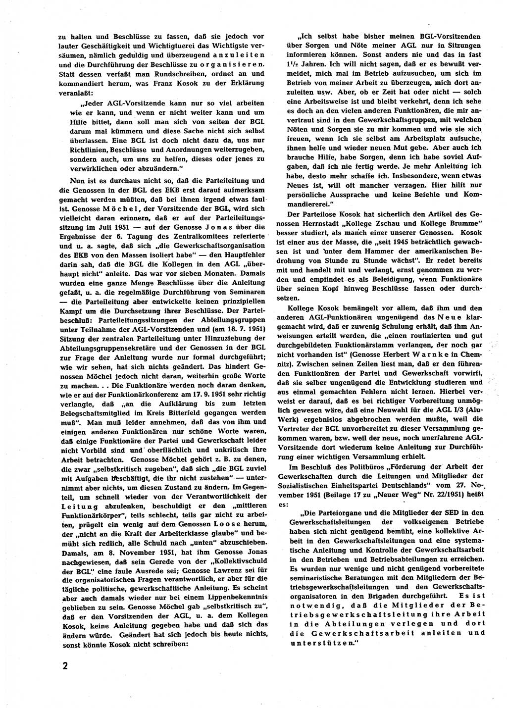 Neuer Weg (NW), Halbmonatsschrift für aktuelle Fragen der Arbeiterbewegung [Zentralkomitee (ZK) Sozialistische Einheitspartei Deutschlands (SED)], 7. Jahrgang [Deutsche Demokratische Republik (DDR)] 1952, Heft 3/2 (NW ZK SED DDR 1952, H. 3/2)