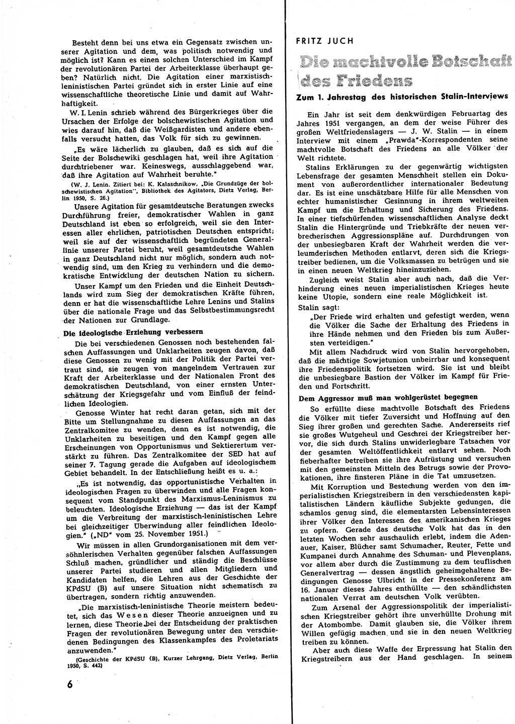 Neuer Weg (NW), Halbmonatsschrift für aktuelle Fragen der Arbeiterbewegung [Zentralkomitee (ZK) Sozialistische Einheitspartei Deutschlands (SED)], 7. Jahrgang [Deutsche Demokratische Republik (DDR)] 1952, Heft 3/6 (NW ZK SED DDR 1952, H. 3/6)