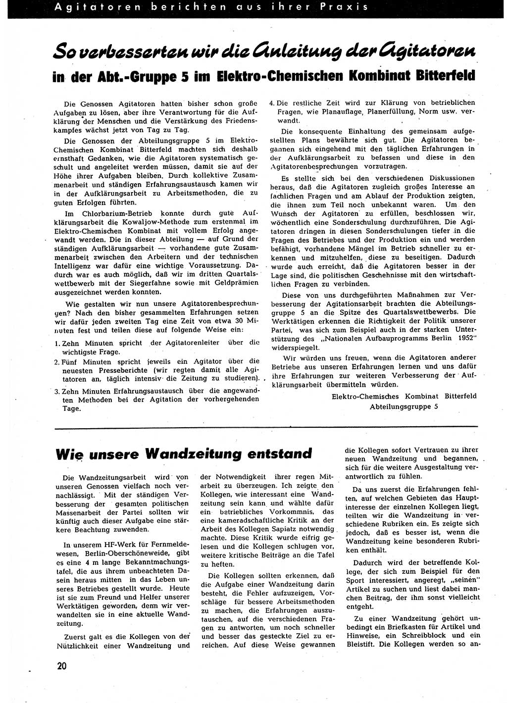 Neuer Weg (NW), Halbmonatsschrift für aktuelle Fragen der Arbeiterbewegung [Zentralkomitee (ZK) Sozialistische Einheitspartei Deutschlands (SED)], 7. Jahrgang [Deutsche Demokratische Republik (DDR)] 1952, Heft 3/20 (NW ZK SED DDR 1952, H. 3/20)
