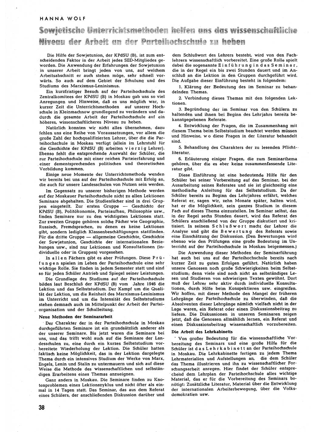 Neuer Weg (NW), Halbmonatsschrift für aktuelle Fragen der Arbeiterbewegung [Zentralkomitee (ZK) Sozialistische Einheitspartei Deutschlands (SED)], 7. Jahrgang [Deutsche Demokratische Republik (DDR)] 1952, Heft 3/38 (NW ZK SED DDR 1952, H. 3/38)