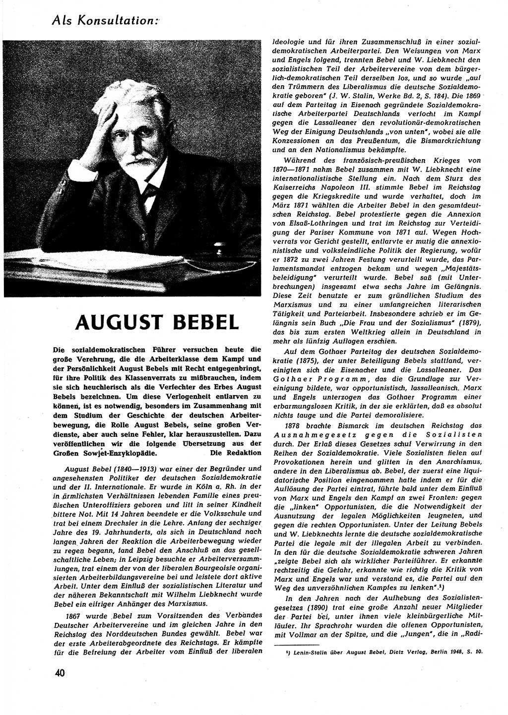 Neuer Weg (NW), Halbmonatsschrift fÃ¼r aktuelle Fragen der Arbeiterbewegung [Zentralkomitee (ZK) Sozialistische Einheitspartei Deutschlands (SED)], 7. Jahrgang [Deutsche Demokratische Republik (DDR)] 1952, Heft 3/40 (NW ZK SED DDR 1952, H. 3/40)