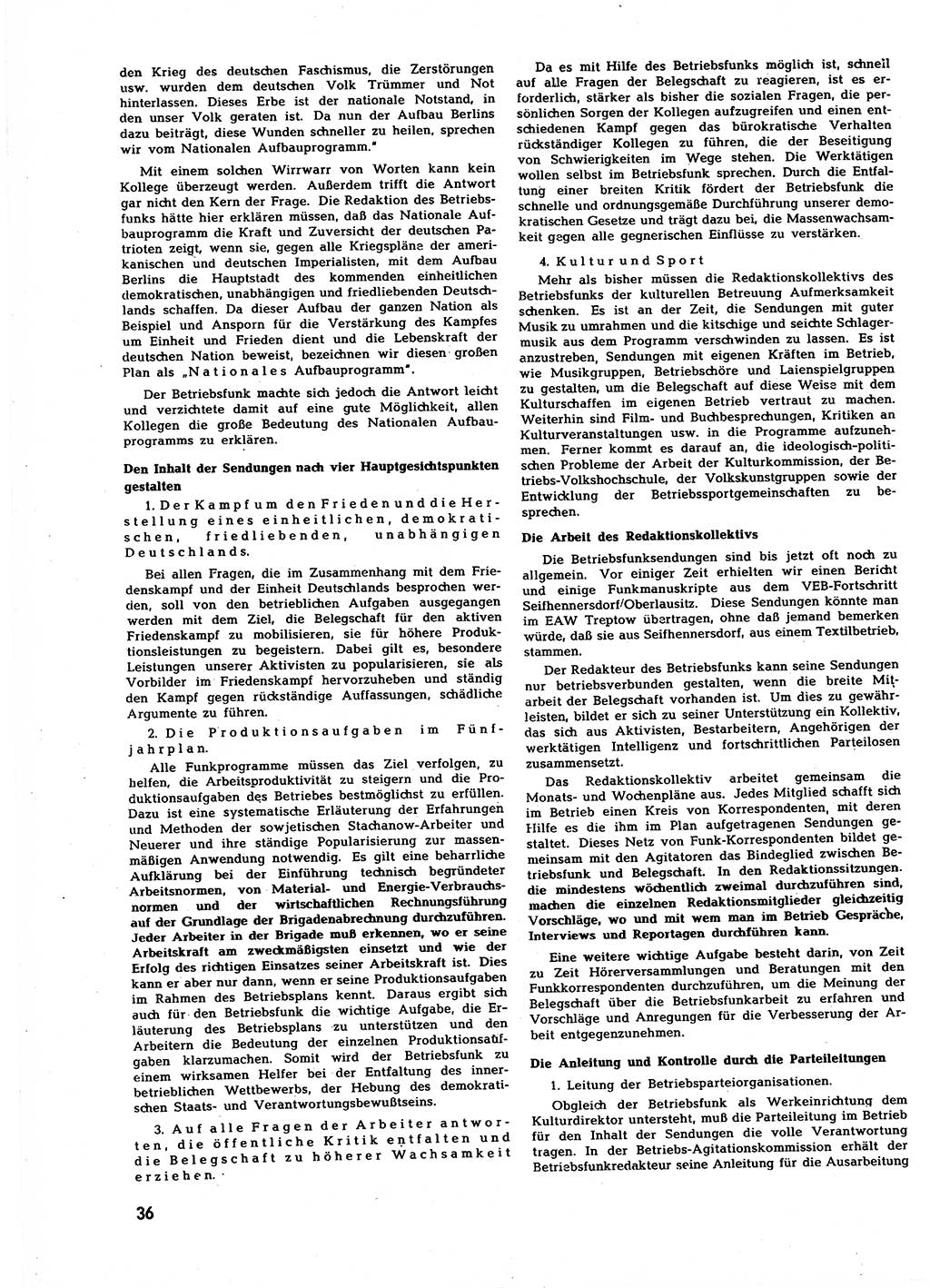 Neuer Weg (NW), Halbmonatsschrift für aktuelle Fragen der Arbeiterbewegung [Zentralkomitee (ZK) Sozialistische Einheitspartei Deutschlands (SED)], 7. Jahrgang [Deutsche Demokratische Republik (DDR)] 1952, Heft 4/36 (NW ZK SED DDR 1952, H. 4/36)