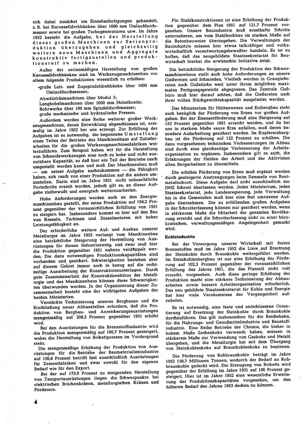 Neuer Weg (NW), Halbmonatsschrift für aktuelle Fragen der Arbeiterbewegung [Zentralkomitee (ZK) Sozialistische Einheitspartei Deutschlands (SED)], 7. Jahrgang [Deutsche Demokratische Republik (DDR)] 1952, Heft 5/4 (NW ZK SED DDR 1952, H. 5/4)