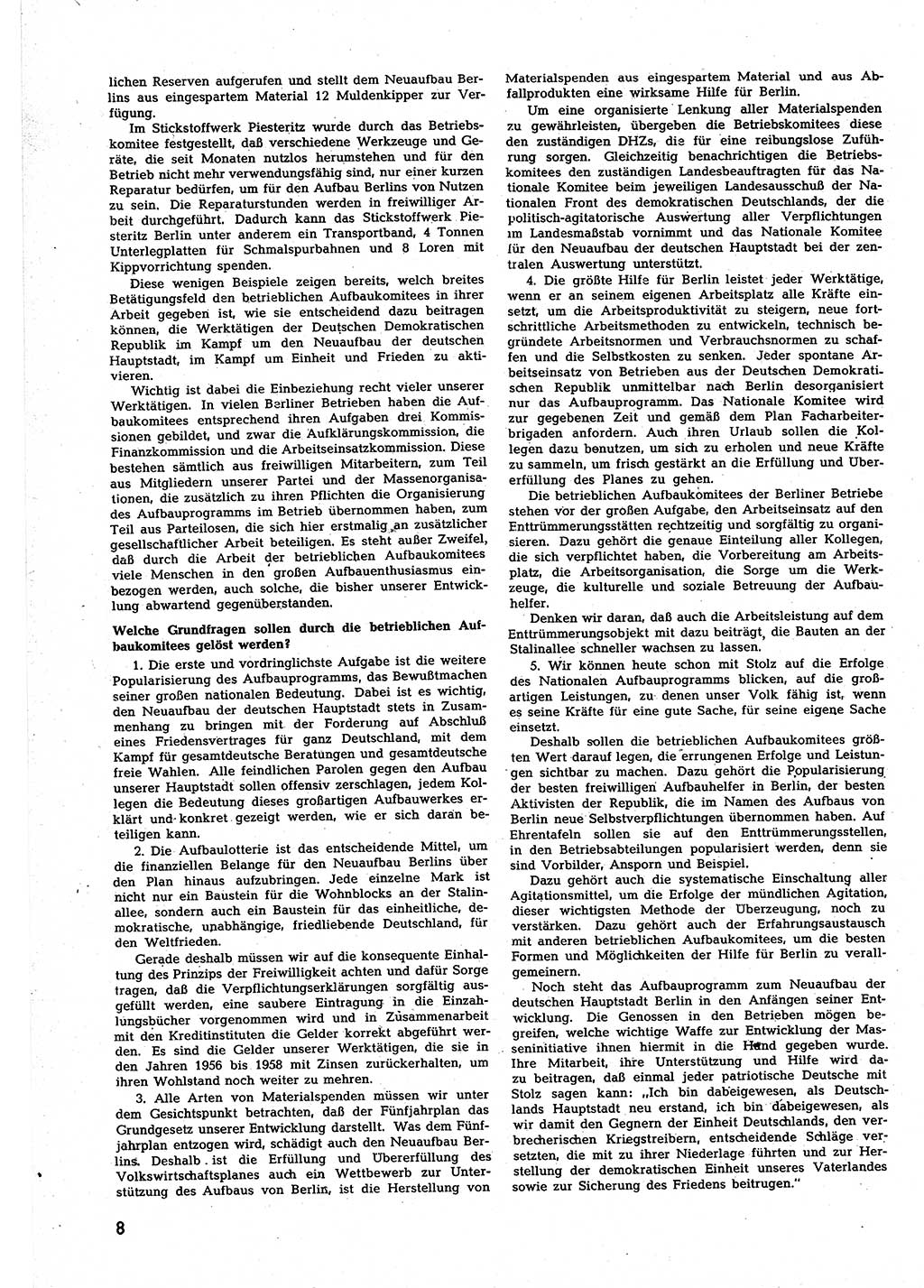 Neuer Weg (NW), Halbmonatsschrift für aktuelle Fragen der Arbeiterbewegung [Zentralkomitee (ZK) Sozialistische Einheitspartei Deutschlands (SED)], 7. Jahrgang [Deutsche Demokratische Republik (DDR)] 1952, Heft 5/8 (NW ZK SED DDR 1952, H. 5/8)