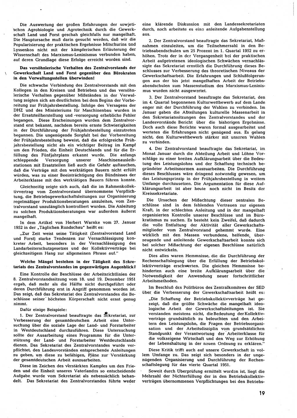 Neuer Weg (NW), Halbmonatsschrift für aktuelle Fragen der Arbeiterbewegung [Zentralkomitee (ZK) Sozialistische Einheitspartei Deutschlands (SED)], 7. Jahrgang [Deutsche Demokratische Republik (DDR)] 1952, Heft 5/19 (NW ZK SED DDR 1952, H. 5/19)