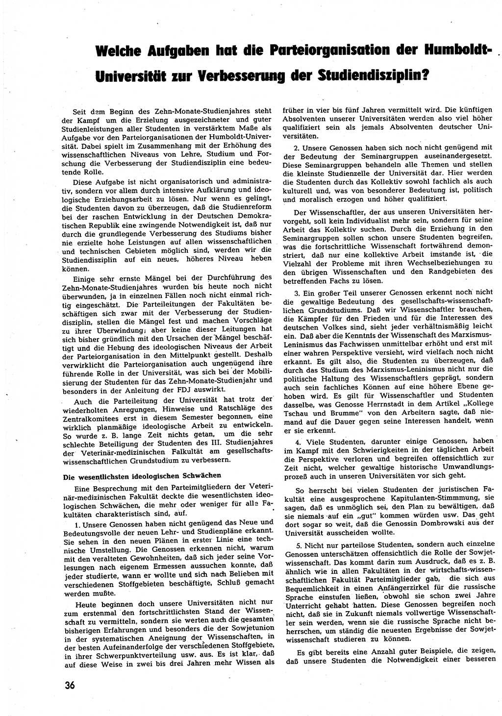 Neuer Weg (NW), Halbmonatsschrift für aktuelle Fragen der Arbeiterbewegung [Zentralkomitee (ZK) Sozialistische Einheitspartei Deutschlands (SED)], 7. Jahrgang [Deutsche Demokratische Republik (DDR)] 1952, Heft 5/36 (NW ZK SED DDR 1952, H. 5/36)