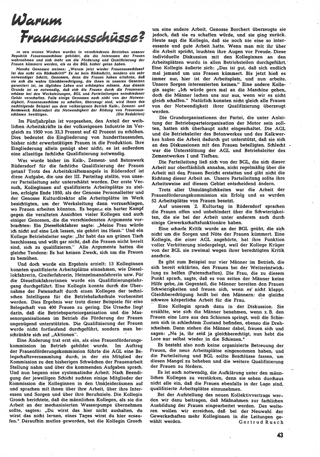 Neuer Weg (NW), Halbmonatsschrift für aktuelle Fragen der Arbeiterbewegung [Zentralkomitee (ZK) Sozialistische Einheitspartei Deutschlands (SED)], 7. Jahrgang [Deutsche Demokratische Republik (DDR)] 1952, Heft 5/43 (NW ZK SED DDR 1952, H. 5/43)