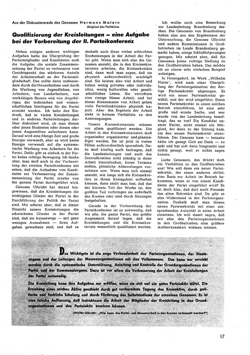 Neuer Weg (NW), Halbmonatsschrift für aktuelle Fragen der Arbeiterbewegung [Zentralkomitee (ZK) Sozialistische Einheitspartei Deutschlands (SED)], 7. Jahrgang [Deutsche Demokratische Republik (DDR)] 1952, Heft 6/17 (NW ZK SED DDR 1952, H. 6/17)