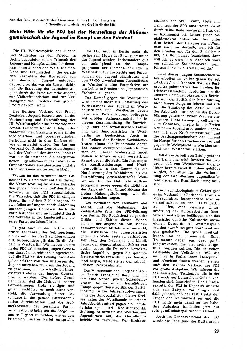 Neuer Weg (NW), Halbmonatsschrift für aktuelle Fragen der Arbeiterbewegung [Zentralkomitee (ZK) Sozialistische Einheitspartei Deutschlands (SED)], 7. Jahrgang [Deutsche Demokratische Republik (DDR)] 1952, Heft 6/29 (NW ZK SED DDR 1952, H. 6/29)