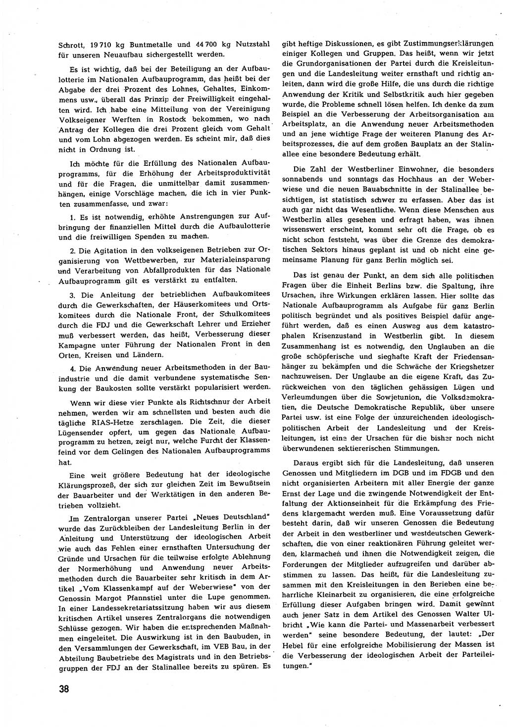 Neuer Weg (NW), Halbmonatsschrift für aktuelle Fragen der Arbeiterbewegung [Zentralkomitee (ZK) Sozialistische Einheitspartei Deutschlands (SED)], 7. Jahrgang [Deutsche Demokratische Republik (DDR)] 1952, Heft 6/38 (NW ZK SED DDR 1952, H. 6/38)