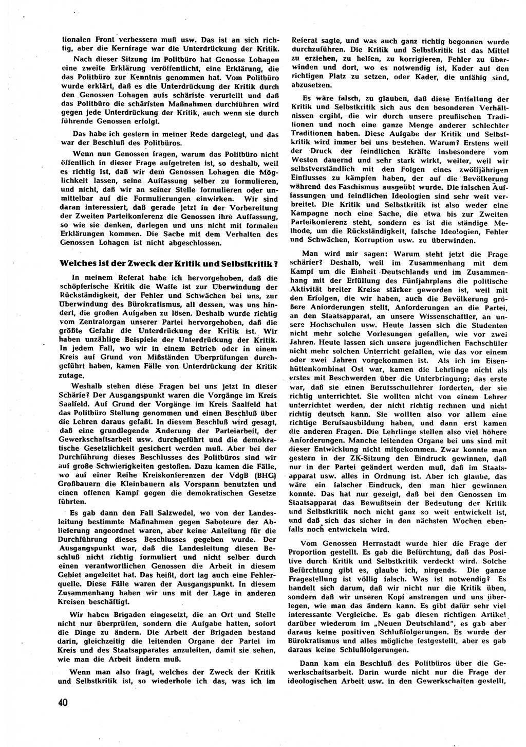 Neuer Weg (NW), Halbmonatsschrift für aktuelle Fragen der Arbeiterbewegung [Zentralkomitee (ZK) Sozialistische Einheitspartei Deutschlands (SED)], 7. Jahrgang [Deutsche Demokratische Republik (DDR)] 1952, Heft 6/40 (NW ZK SED DDR 1952, H. 6/40)