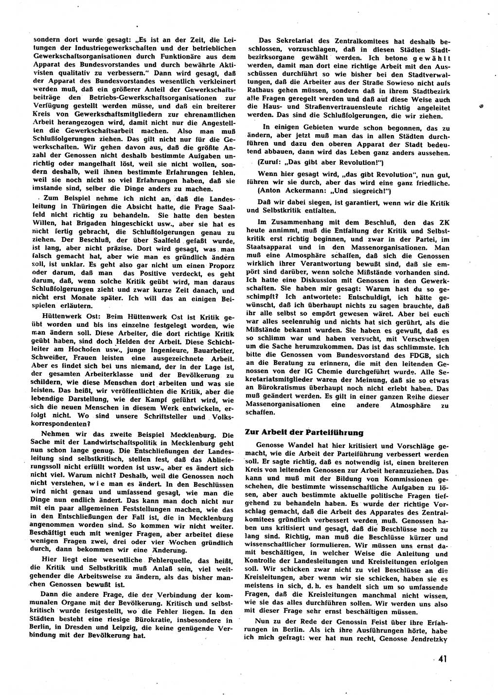 Neuer Weg (NW), Halbmonatsschrift für aktuelle Fragen der Arbeiterbewegung [Zentralkomitee (ZK) Sozialistische Einheitspartei Deutschlands (SED)], 7. Jahrgang [Deutsche Demokratische Republik (DDR)] 1952, Heft 6/41 (NW ZK SED DDR 1952, H. 6/41)