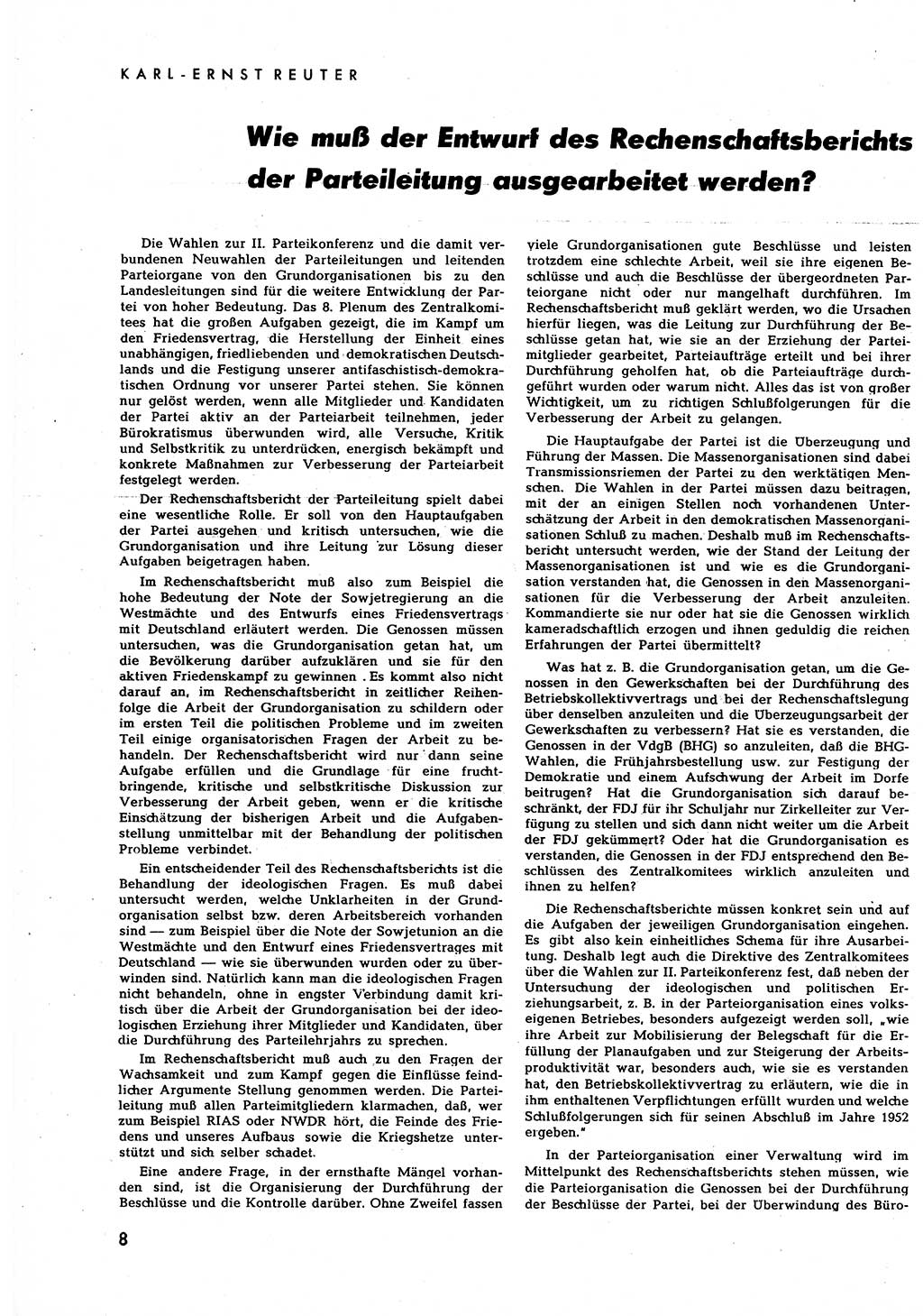 Neuer Weg (NW), Halbmonatsschrift für aktuelle Fragen der Arbeiterbewegung [Zentralkomitee (ZK) Sozialistische Einheitspartei Deutschlands (SED)], 7. Jahrgang [Deutsche Demokratische Republik (DDR)] 1952, Heft 7/8 (NW ZK SED DDR 1952, H. 7/8)
