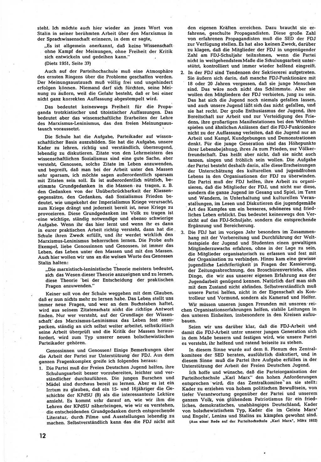 Neuer Weg (NW), Halbmonatsschrift für aktuelle Fragen der Arbeiterbewegung [Zentralkomitee (ZK) Sozialistische Einheitspartei Deutschlands (SED)], 7. Jahrgang [Deutsche Demokratische Republik (DDR)] 1952, Heft 7/12 (NW ZK SED DDR 1952, H. 7/12)