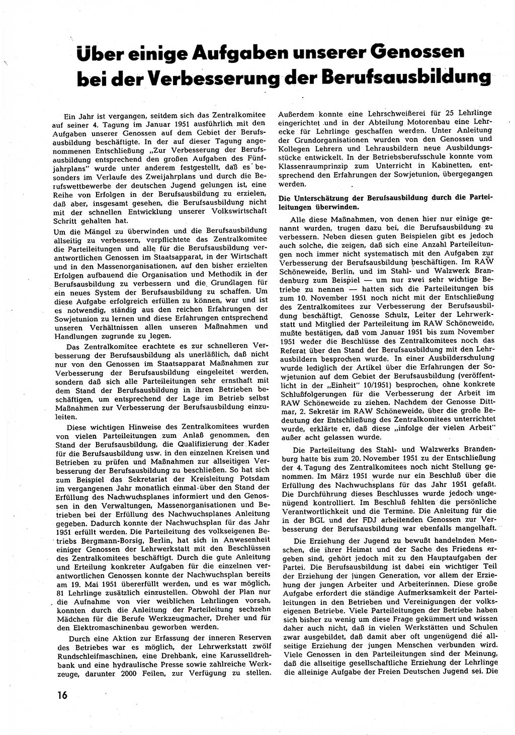 Neuer Weg (NW), Halbmonatsschrift für aktuelle Fragen der Arbeiterbewegung [Zentralkomitee (ZK) Sozialistische Einheitspartei Deutschlands (SED)], 7. Jahrgang [Deutsche Demokratische Republik (DDR)] 1952, Heft 7/16 (NW ZK SED DDR 1952, H. 7/16)