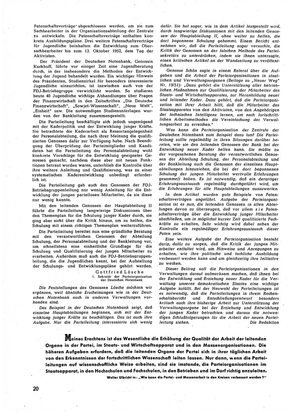 Neuer Weg (NW), Halbmonatsschrift für aktuelle Fragen der Arbeiterbewegung [Zentralkomitee (ZK) Sozialistische Einheitspartei Deutschlands (SED)], 7. Jahrgang [Deutsche Demokratische Republik (DDR)] 1952, Heft 7/20 (NW ZK SED DDR 1952, H. 7/20)
