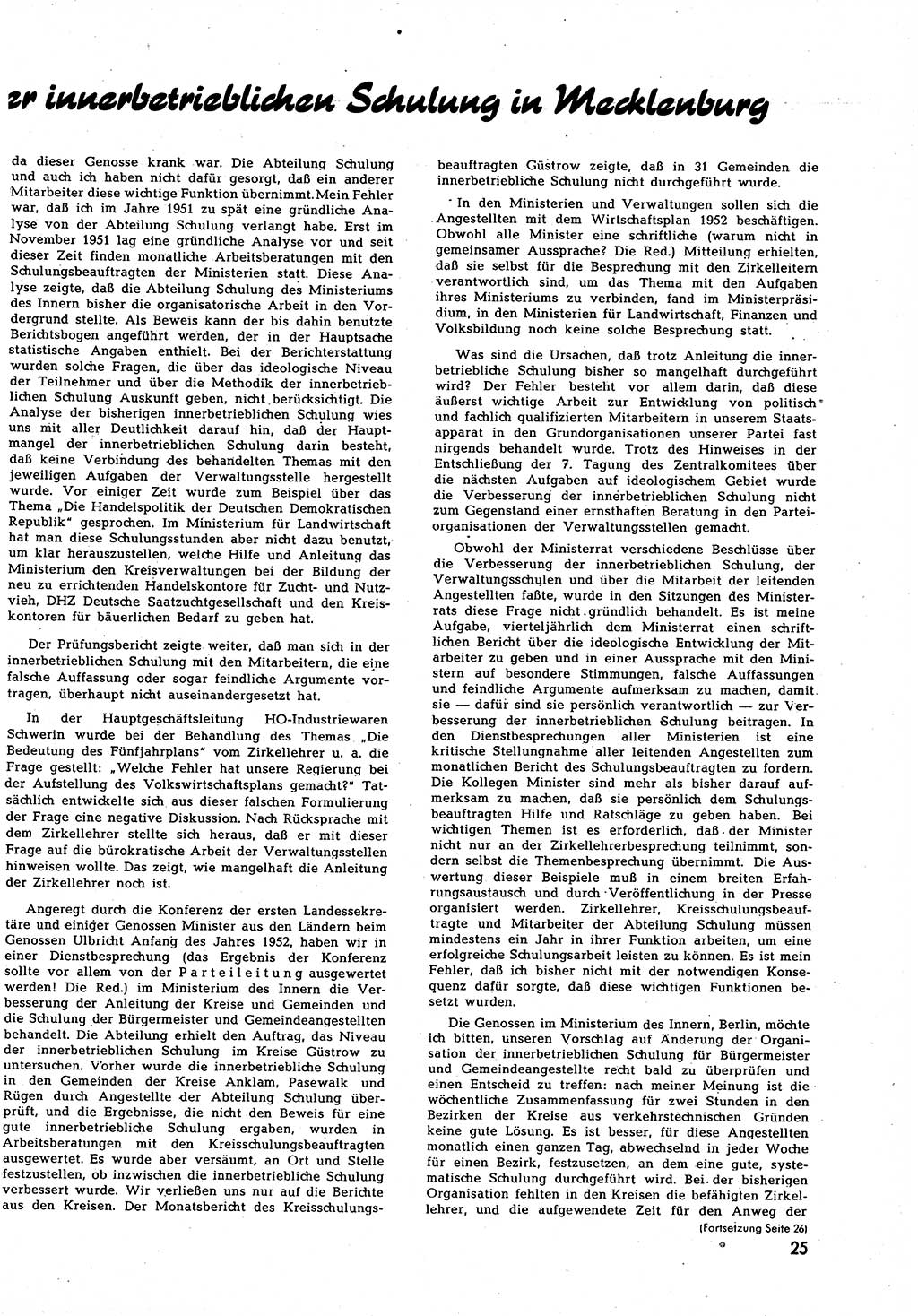 Neuer Weg (NW), Halbmonatsschrift für aktuelle Fragen der Arbeiterbewegung [Zentralkomitee (ZK) Sozialistische Einheitspartei Deutschlands (SED)], 7. Jahrgang [Deutsche Demokratische Republik (DDR)] 1952, Heft 7/25 (NW ZK SED DDR 1952, H. 7/25)