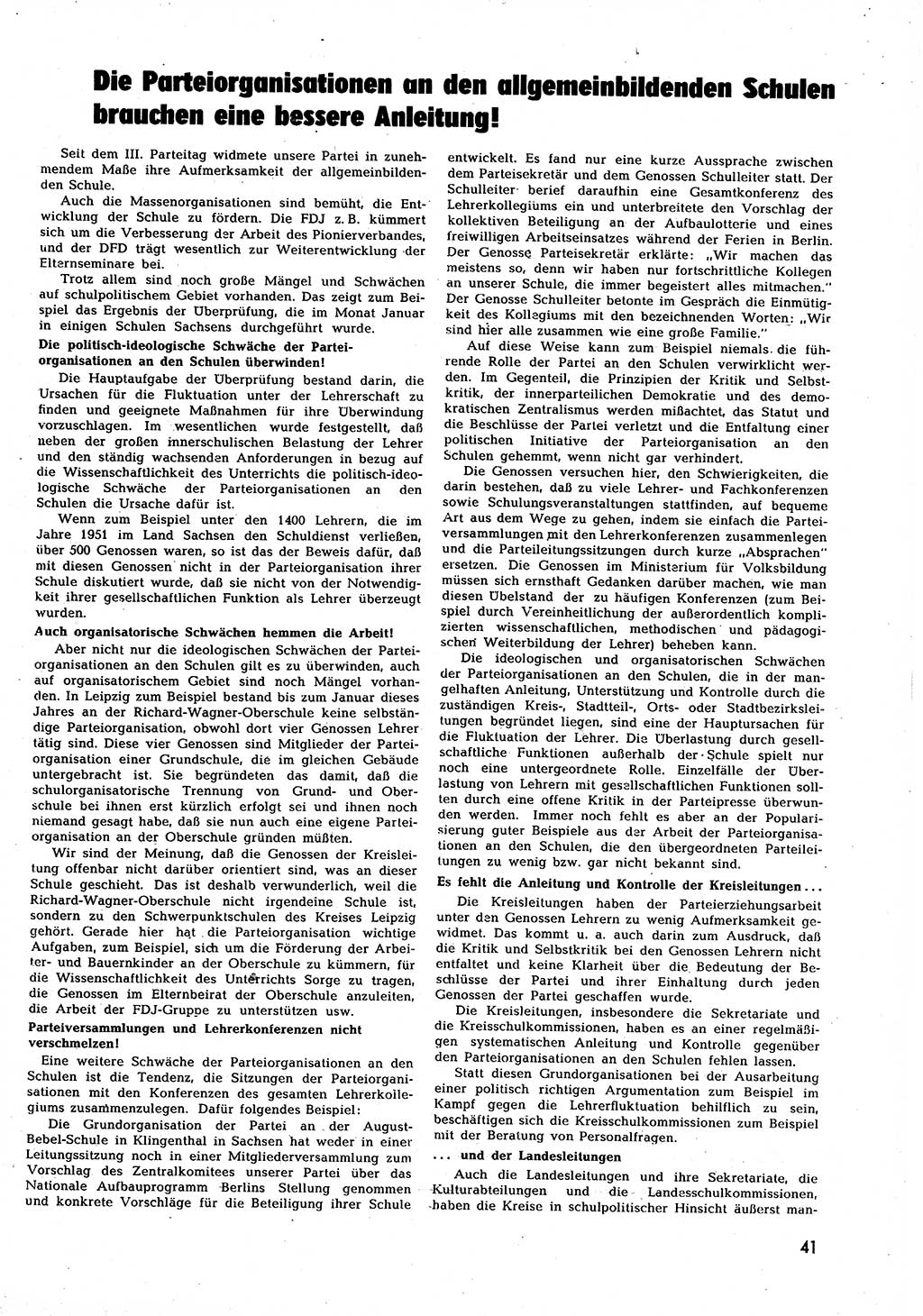 Neuer Weg (NW), Halbmonatsschrift für aktuelle Fragen der Arbeiterbewegung [Zentralkomitee (ZK) Sozialistische Einheitspartei Deutschlands (SED)], 7. Jahrgang [Deutsche Demokratische Republik (DDR)] 1952, Heft 7/41 (NW ZK SED DDR 1952, H. 7/41)