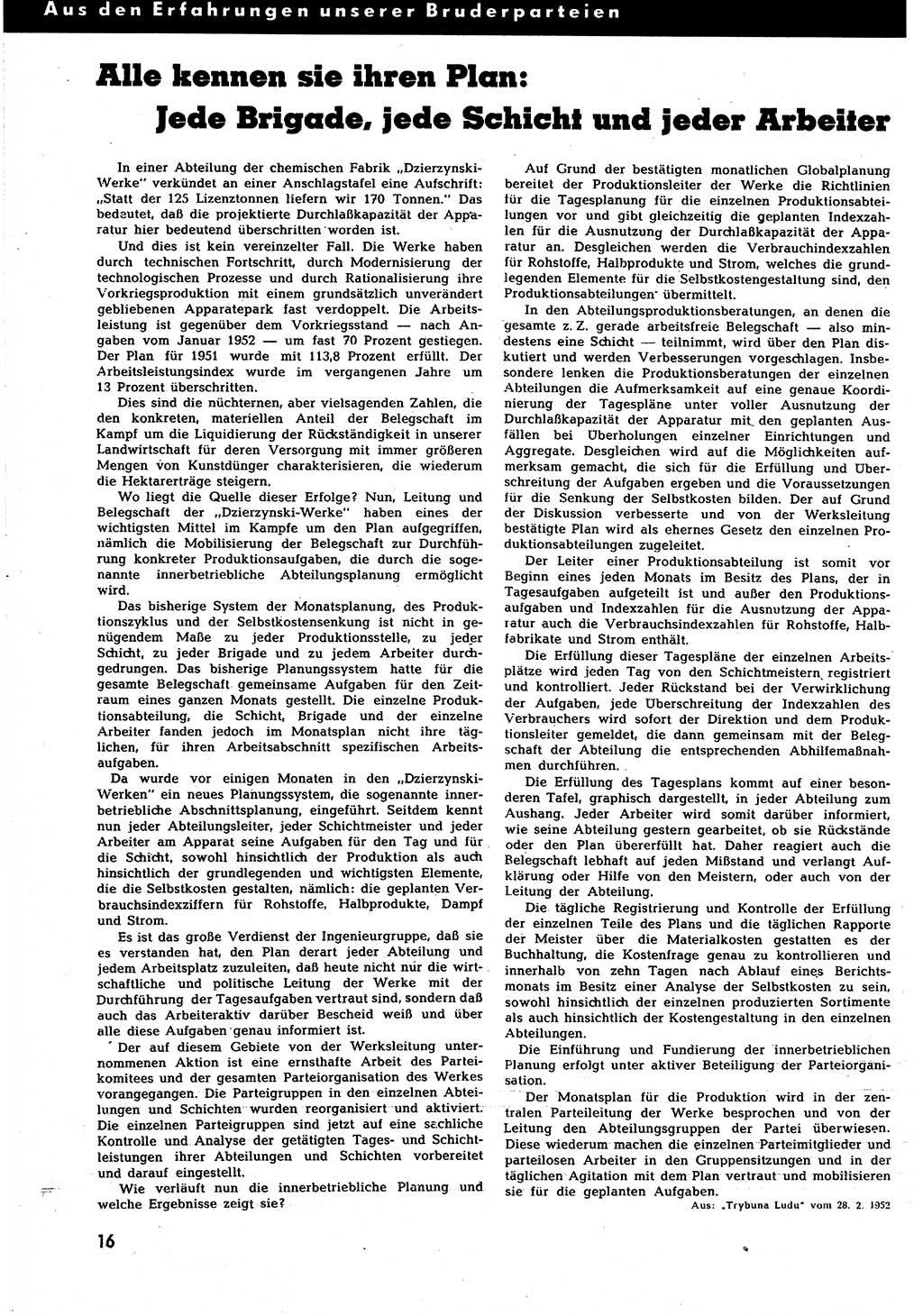 Neuer Weg (NW), Halbmonatsschrift für aktuelle Fragen der Arbeiterbewegung [Zentralkomitee (ZK) Sozialistische Einheitspartei Deutschlands (SED)], 7. Jahrgang [Deutsche Demokratische Republik (DDR)] 1952, Heft 8/16 (NW ZK SED DDR 1952, H. 8/16)