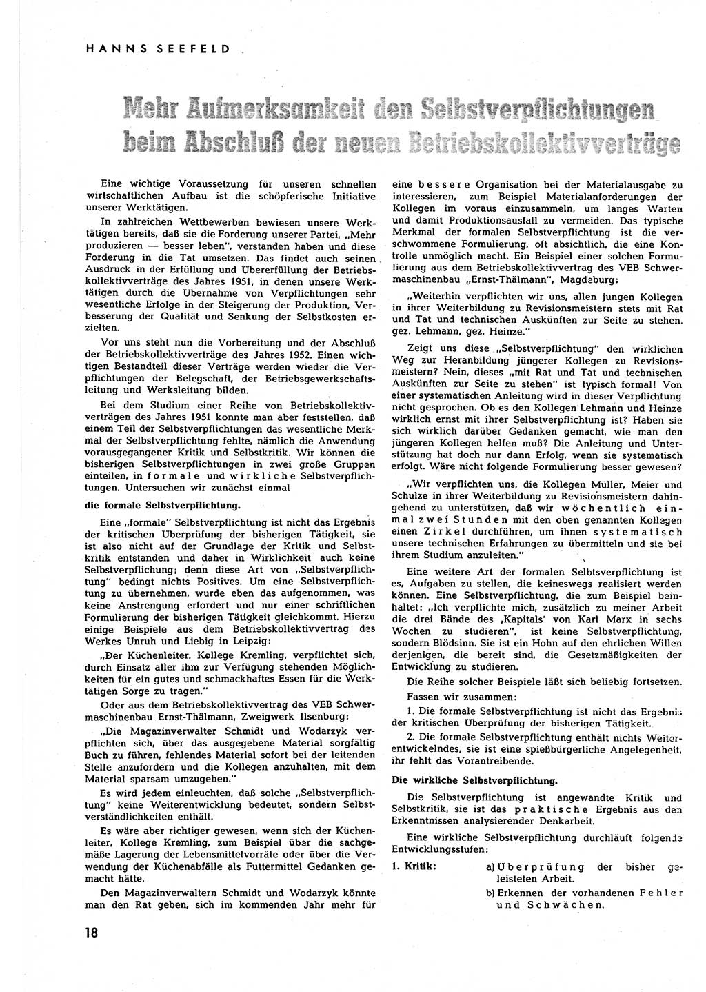 Neuer Weg (NW), Halbmonatsschrift für aktuelle Fragen der Arbeiterbewegung [Zentralkomitee (ZK) Sozialistische Einheitspartei Deutschlands (SED)], 7. Jahrgang [Deutsche Demokratische Republik (DDR)] 1952, Heft 8/18 (NW ZK SED DDR 1952, H. 8/18)