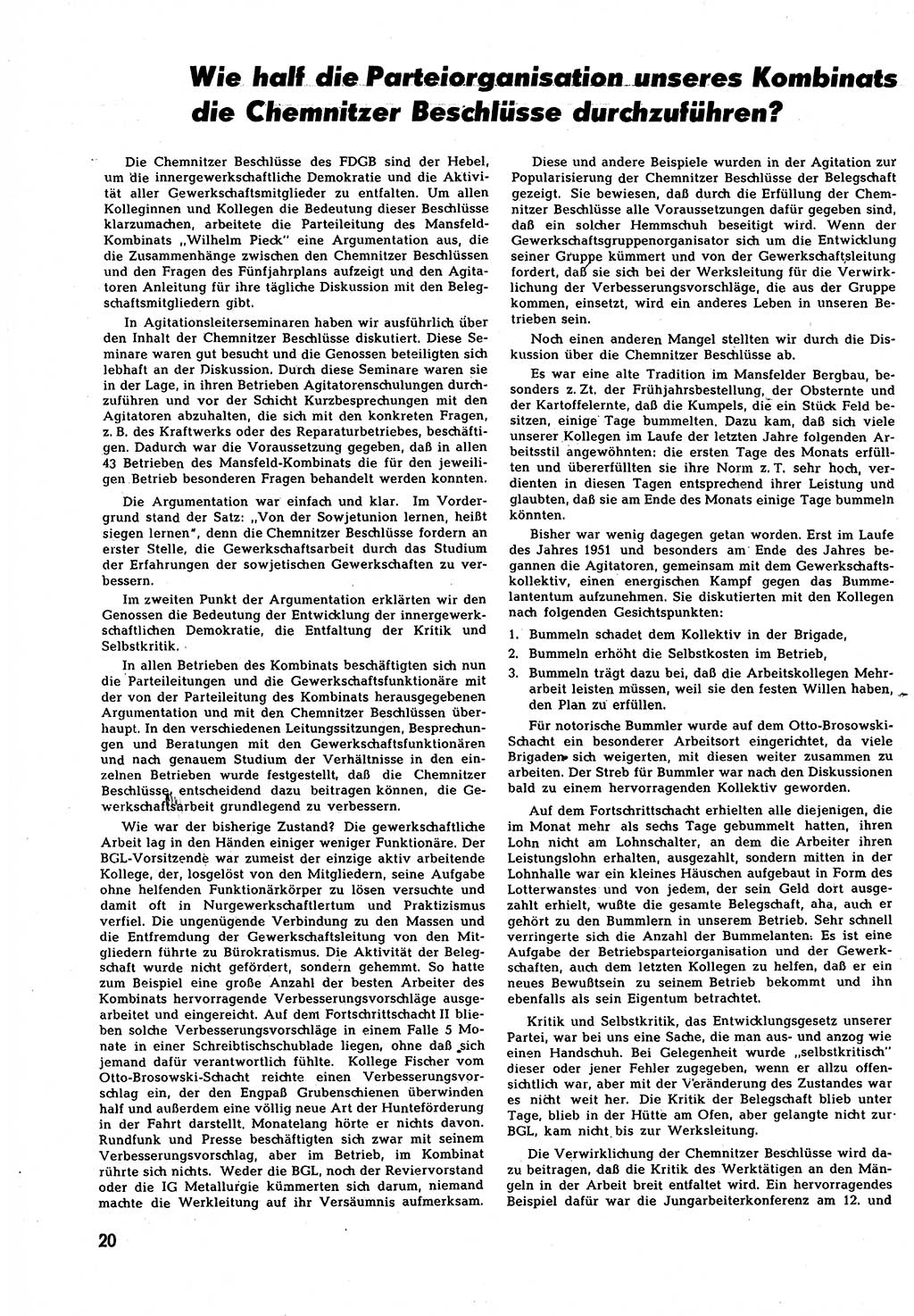 Neuer Weg (NW), Halbmonatsschrift für aktuelle Fragen der Arbeiterbewegung [Zentralkomitee (ZK) Sozialistische Einheitspartei Deutschlands (SED)], 7. Jahrgang [Deutsche Demokratische Republik (DDR)] 1952, Heft 8/20 (NW ZK SED DDR 1952, H. 8/20)