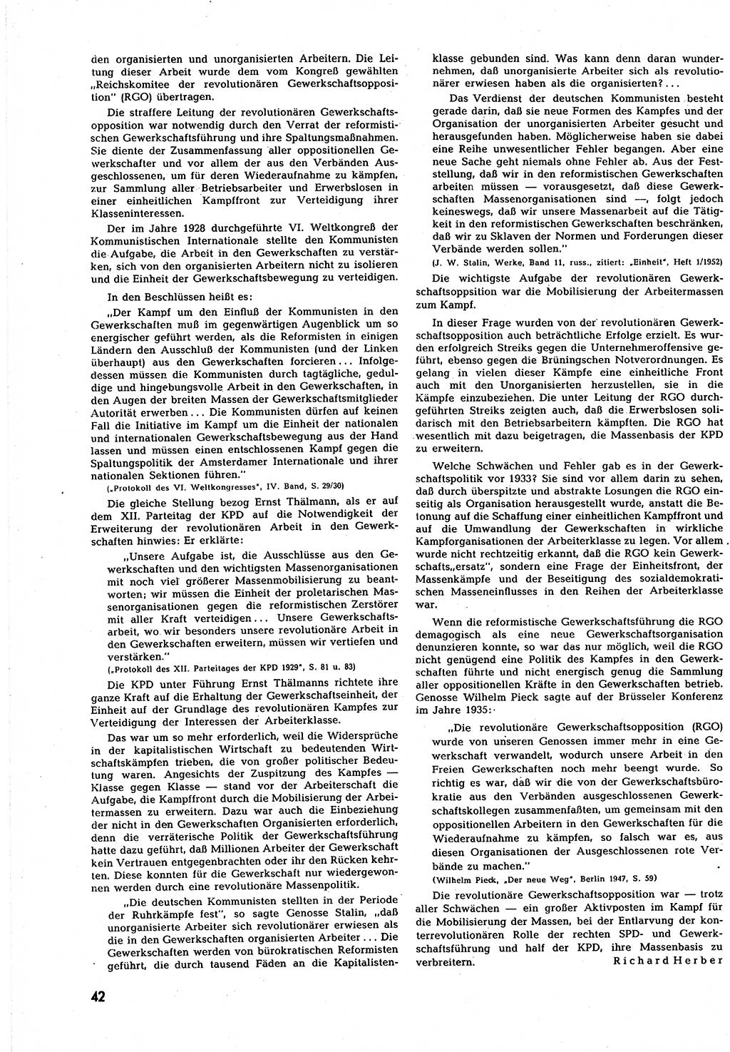 Neuer Weg (NW), Halbmonatsschrift für aktuelle Fragen der Arbeiterbewegung [Zentralkomitee (ZK) Sozialistische Einheitspartei Deutschlands (SED)], 7. Jahrgang [Deutsche Demokratische Republik (DDR)] 1952, Heft 8/42 (NW ZK SED DDR 1952, H. 8/42)