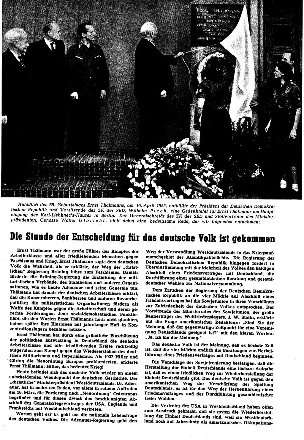 Neuer Weg (NW), Halbmonatsschrift für aktuelle Fragen der Arbeiterbewegung [Zentralkomitee (ZK) Sozialistische Einheitspartei Deutschlands (SED)], 7. Jahrgang [Deutsche Demokratische Republik (DDR)] 1952, Heft 9/1 (NW ZK SED DDR 1952, H. 9/1)