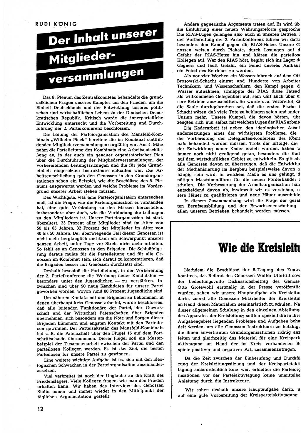 Neuer Weg (NW), Halbmonatsschrift für aktuelle Fragen der Arbeiterbewegung [Zentralkomitee (ZK) Sozialistische Einheitspartei Deutschlands (SED)], 7. Jahrgang [Deutsche Demokratische Republik (DDR)] 1952, Heft 9/12 (NW ZK SED DDR 1952, H. 9/12)