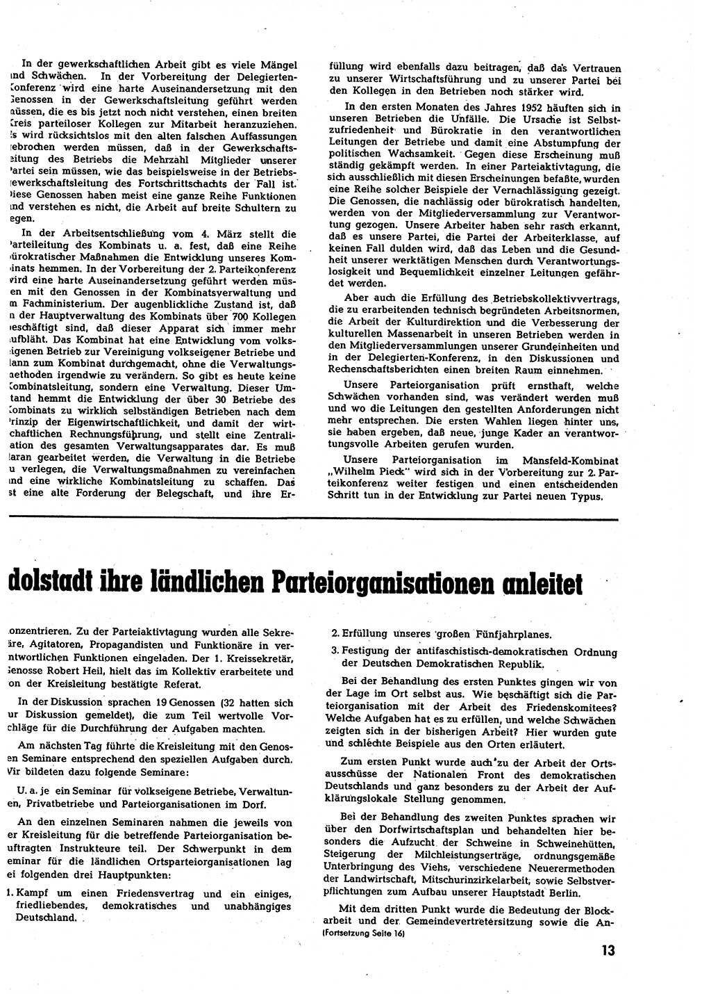 Neuer Weg (NW), Halbmonatsschrift für aktuelle Fragen der Arbeiterbewegung [Zentralkomitee (ZK) Sozialistische Einheitspartei Deutschlands (SED)], 7. Jahrgang [Deutsche Demokratische Republik (DDR)] 1952, Heft 9/13 (NW ZK SED DDR 1952, H. 9/13)