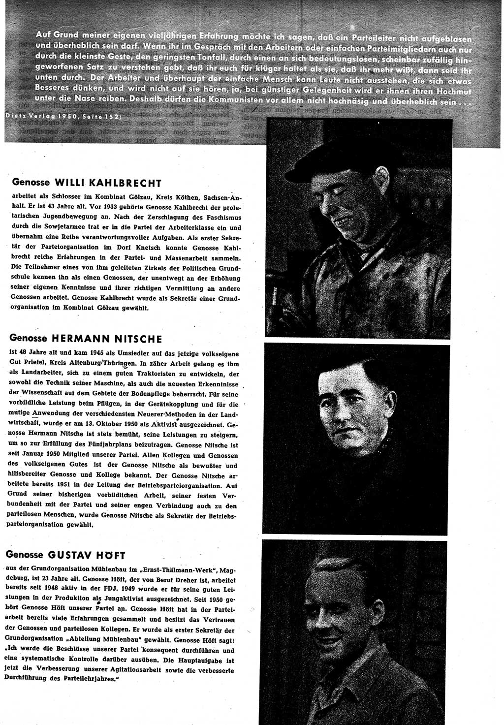 Neuer Weg (NW), Halbmonatsschrift für aktuelle Fragen der Arbeiterbewegung [Zentralkomitee (ZK) Sozialistische Einheitspartei Deutschlands (SED)], 7. Jahrgang [Deutsche Demokratische Republik (DDR)] 1952, Heft 9/15 (NW ZK SED DDR 1952, H. 9/15)