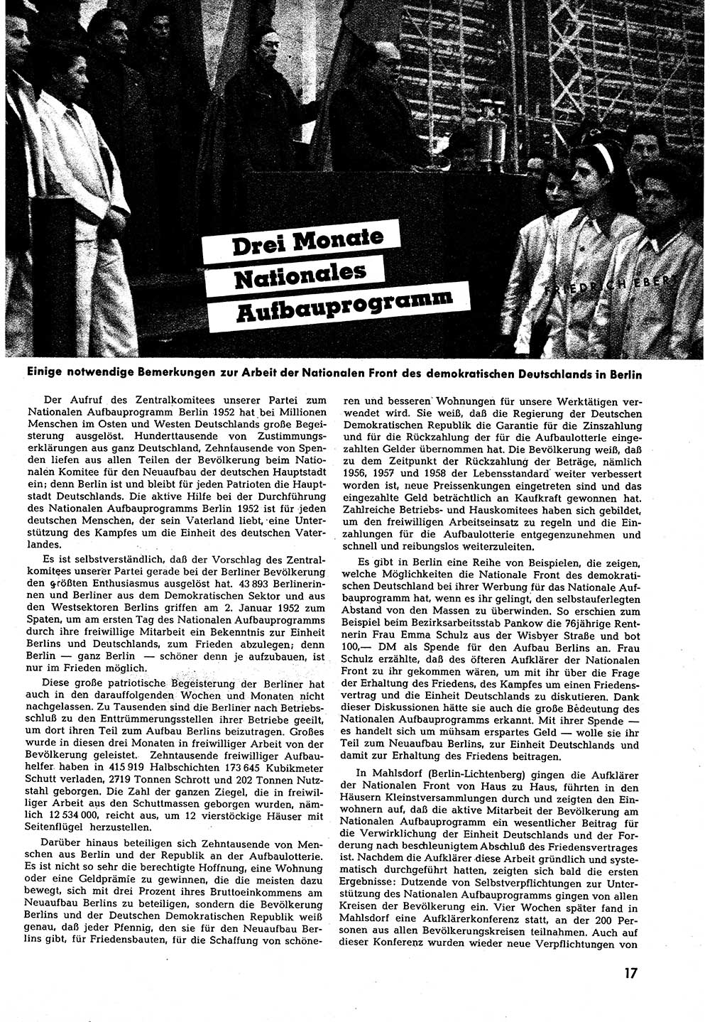 Neuer Weg (NW), Halbmonatsschrift für aktuelle Fragen der Arbeiterbewegung [Zentralkomitee (ZK) Sozialistische Einheitspartei Deutschlands (SED)], 7. Jahrgang [Deutsche Demokratische Republik (DDR)] 1952, Heft 9/17 (NW ZK SED DDR 1952, H. 9/17)