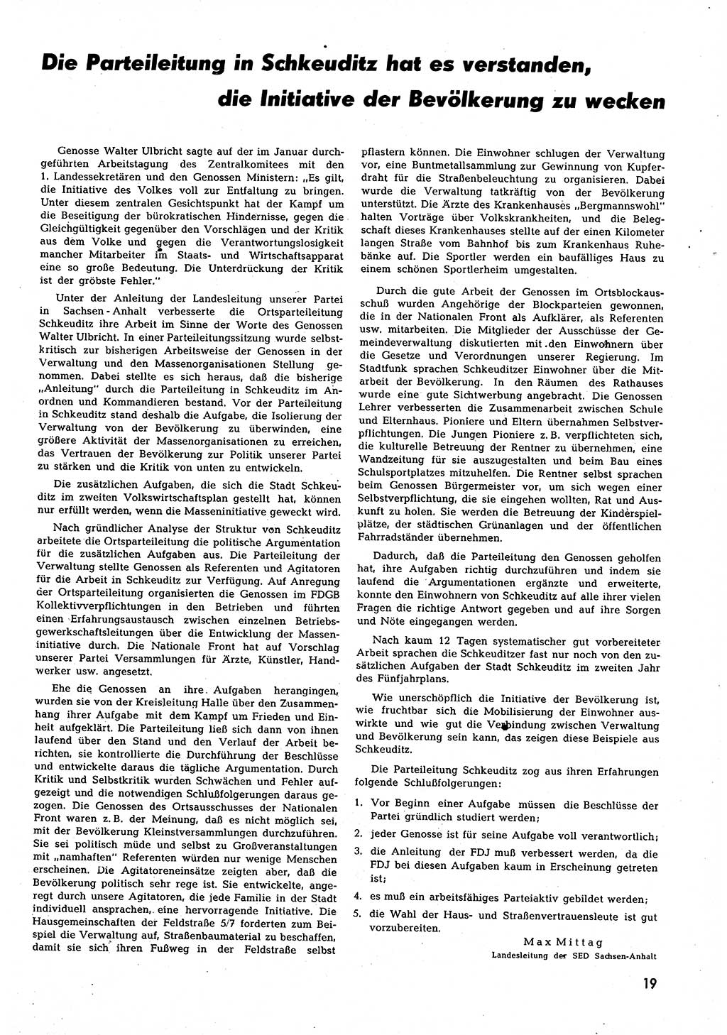 Neuer Weg (NW), Halbmonatsschrift für aktuelle Fragen der Arbeiterbewegung [Zentralkomitee (ZK) Sozialistische Einheitspartei Deutschlands (SED)], 7. Jahrgang [Deutsche Demokratische Republik (DDR)] 1952, Heft 9/19 (NW ZK SED DDR 1952, H. 9/19)