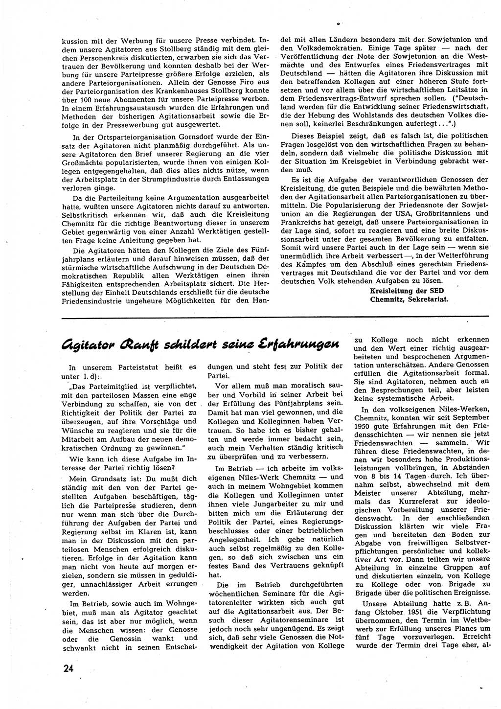 Neuer Weg (NW), Halbmonatsschrift für aktuelle Fragen der Arbeiterbewegung [Zentralkomitee (ZK) Sozialistische Einheitspartei Deutschlands (SED)], 7. Jahrgang [Deutsche Demokratische Republik (DDR)] 1952, Heft 9/24 (NW ZK SED DDR 1952, H. 9/24)