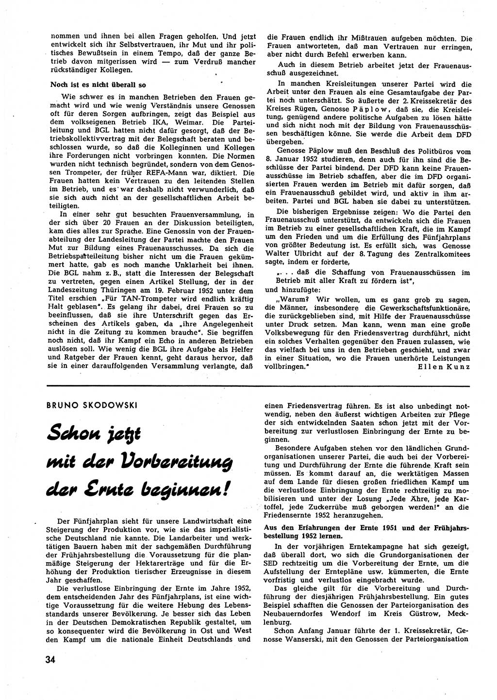 Neuer Weg (NW), Halbmonatsschrift für aktuelle Fragen der Arbeiterbewegung [Zentralkomitee (ZK) Sozialistische Einheitspartei Deutschlands (SED)], 7. Jahrgang [Deutsche Demokratische Republik (DDR)] 1952, Heft 9/34 (NW ZK SED DDR 1952, H. 9/34)
