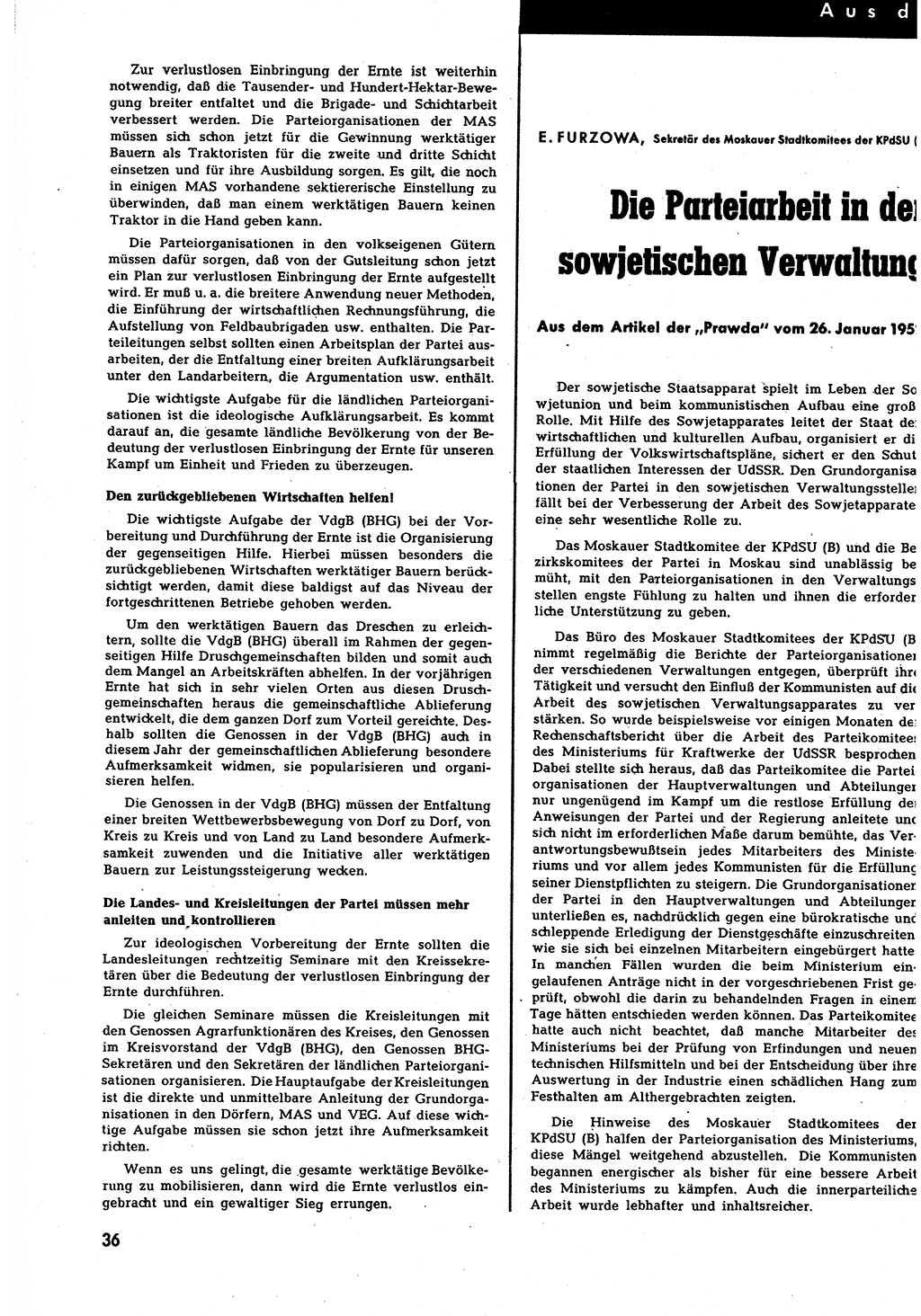 Neuer Weg (NW), Halbmonatsschrift für aktuelle Fragen der Arbeiterbewegung [Zentralkomitee (ZK) Sozialistische Einheitspartei Deutschlands (SED)], 7. Jahrgang [Deutsche Demokratische Republik (DDR)] 1952, Heft 9/36 (NW ZK SED DDR 1952, H. 9/36)