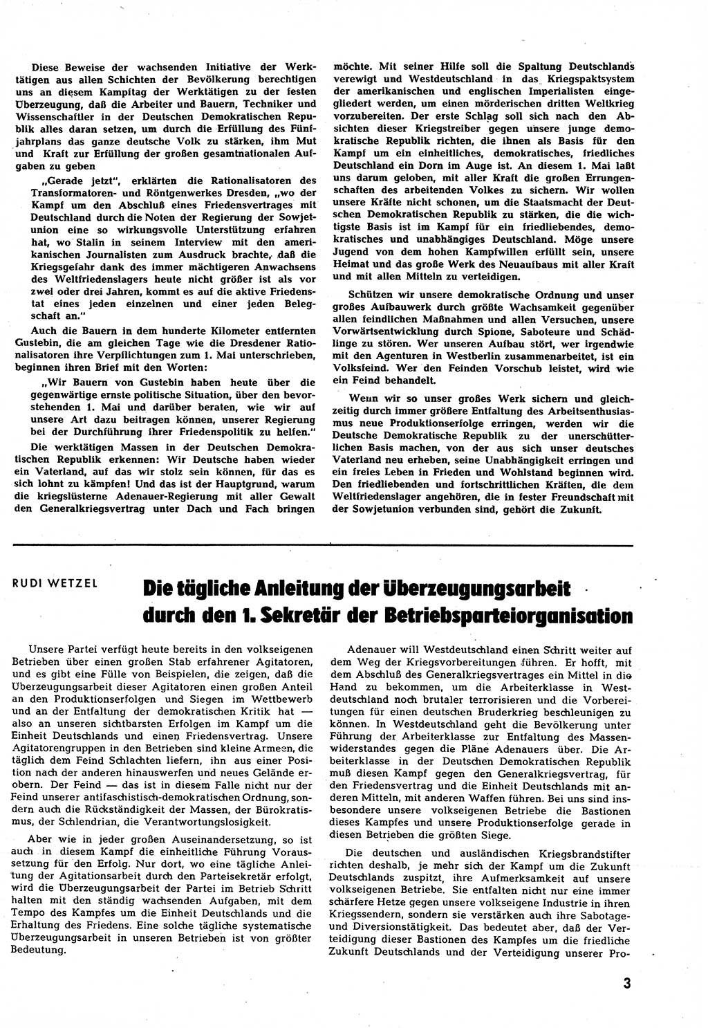 Neuer Weg (NW), Halbmonatsschrift für aktuelle Fragen der Arbeiterbewegung [Zentralkomitee (ZK) Sozialistische Einheitspartei Deutschlands (SED)], 7. Jahrgang [Deutsche Demokratische Republik (DDR)] 1952, Heft 10/3 (NW ZK SED DDR 1952, H. 10/3)