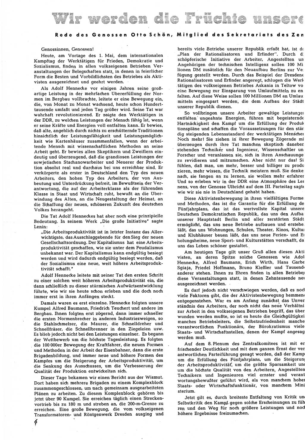 Neuer Weg (NW), Halbmonatsschrift für aktuelle Fragen der Arbeiterbewegung [Zentralkomitee (ZK) Sozialistische Einheitspartei Deutschlands (SED)], 7. Jahrgang [Deutsche Demokratische Republik (DDR)] 1952, Heft 10/6 (NW ZK SED DDR 1952, H. 10/6)