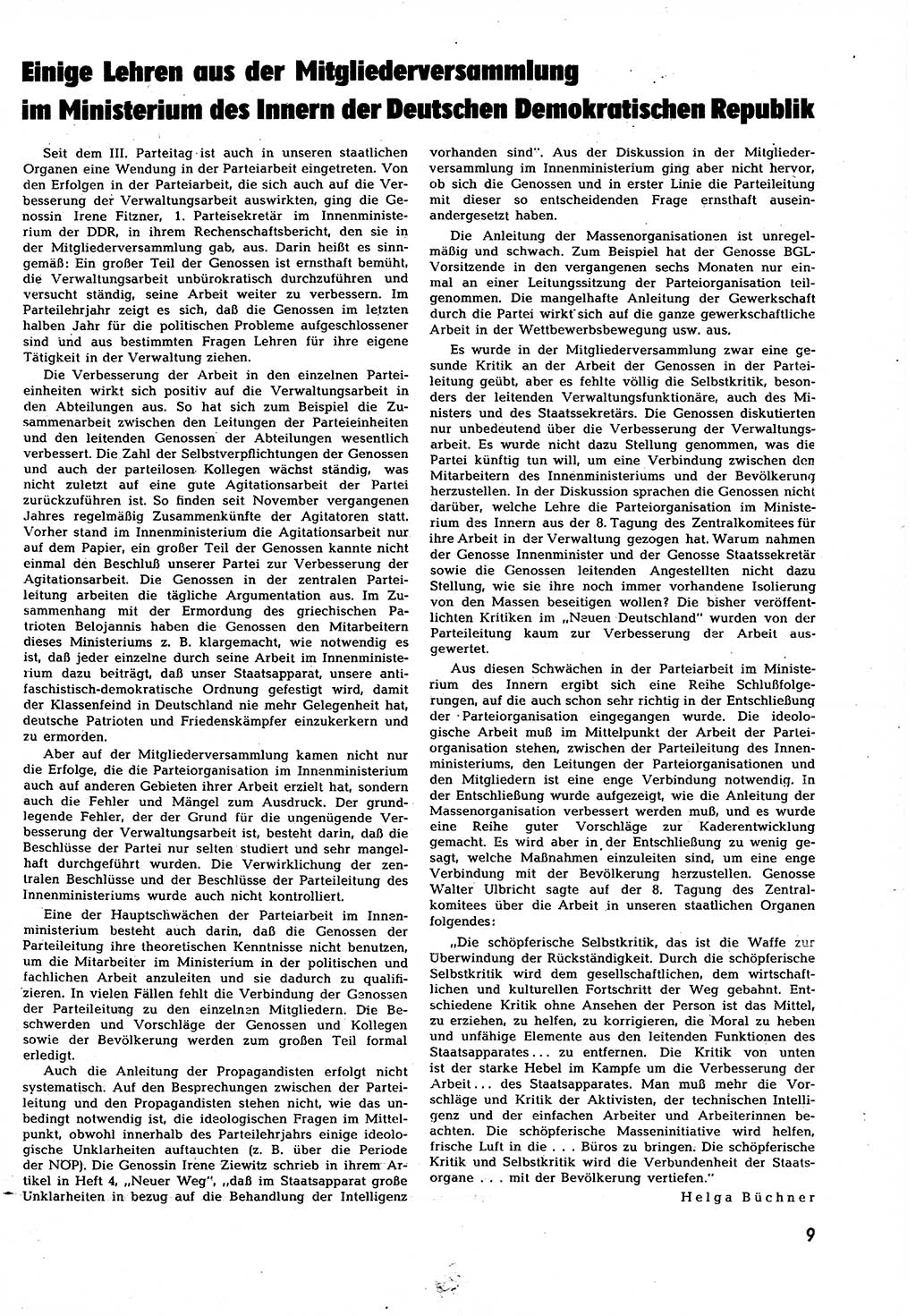 Neuer Weg (NW), Halbmonatsschrift für aktuelle Fragen der Arbeiterbewegung [Zentralkomitee (ZK) Sozialistische Einheitspartei Deutschlands (SED)], 7. Jahrgang [Deutsche Demokratische Republik (DDR)] 1952, Heft 10/9 (NW ZK SED DDR 1952, H. 10/9)