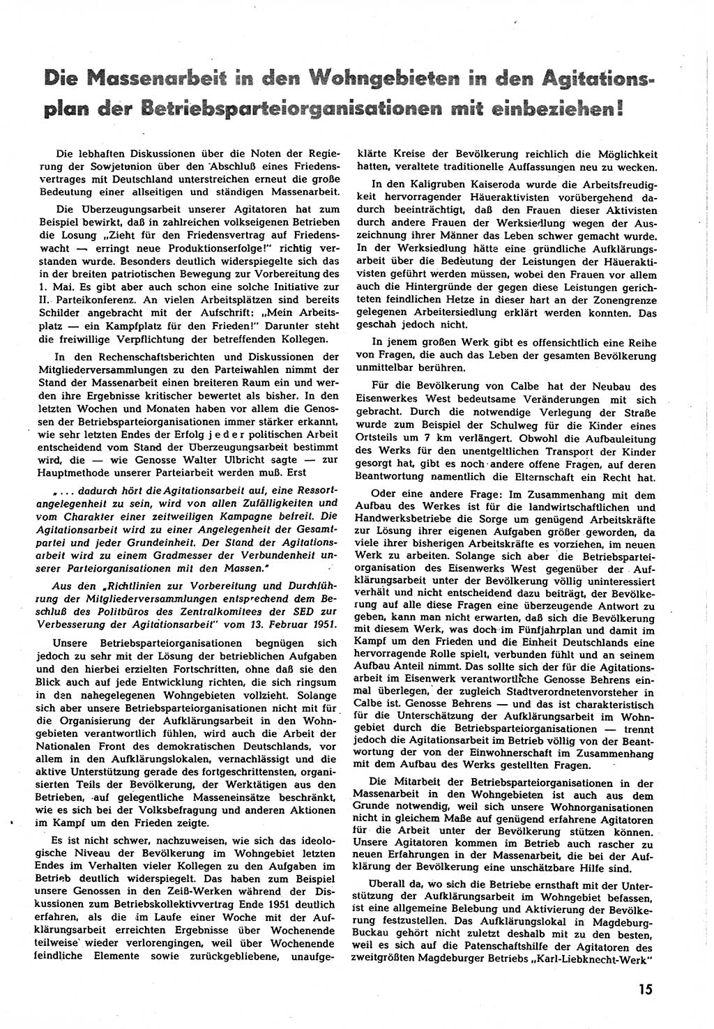 Neuer Weg (NW), Halbmonatsschrift für aktuelle Fragen der Arbeiterbewegung [Zentralkomitee (ZK) Sozialistische Einheitspartei Deutschlands (SED)], 7. Jahrgang [Deutsche Demokratische Republik (DDR)] 1952, Heft 10/15 (NW ZK SED DDR 1952, H. 10/15)