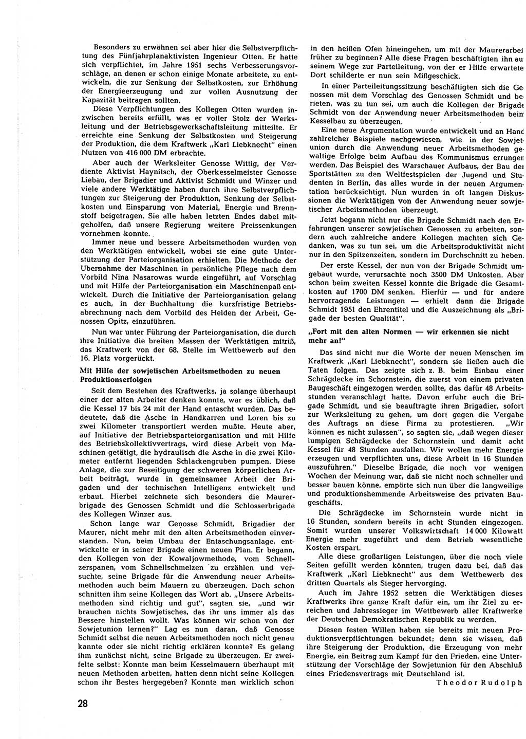 Neuer Weg (NW), Halbmonatsschrift für aktuelle Fragen der Arbeiterbewegung [Zentralkomitee (ZK) Sozialistische Einheitspartei Deutschlands (SED)], 7. Jahrgang [Deutsche Demokratische Republik (DDR)] 1952, Heft 10/28 (NW ZK SED DDR 1952, H. 10/28)