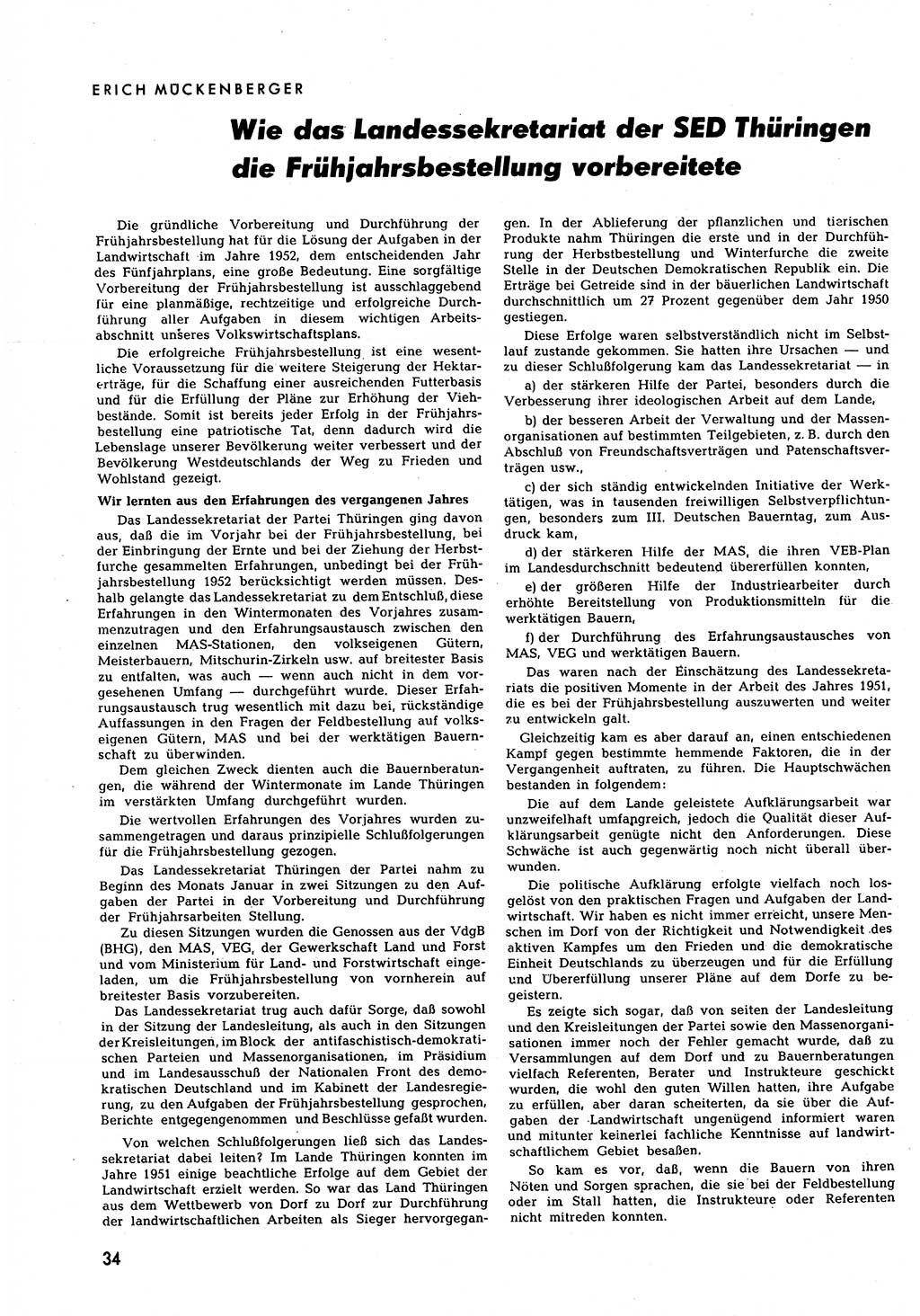 Neuer Weg (NW), Halbmonatsschrift für aktuelle Fragen der Arbeiterbewegung [Zentralkomitee (ZK) Sozialistische Einheitspartei Deutschlands (SED)], 7. Jahrgang [Deutsche Demokratische Republik (DDR)] 1952, Heft 10/34 (NW ZK SED DDR 1952, H. 10/34)