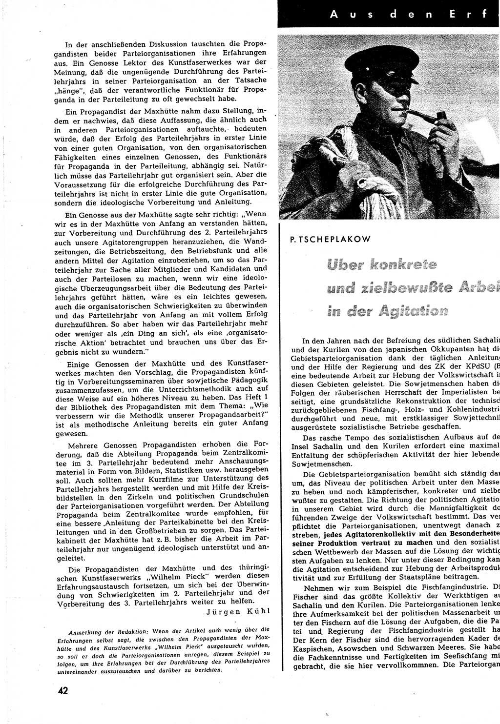 Neuer Weg (NW), Halbmonatsschrift für aktuelle Fragen der Arbeiterbewegung [Zentralkomitee (ZK) Sozialistische Einheitspartei Deutschlands (SED)], 7. Jahrgang [Deutsche Demokratische Republik (DDR)] 1952, Heft 10/42 (NW ZK SED DDR 1952, H. 10/42)