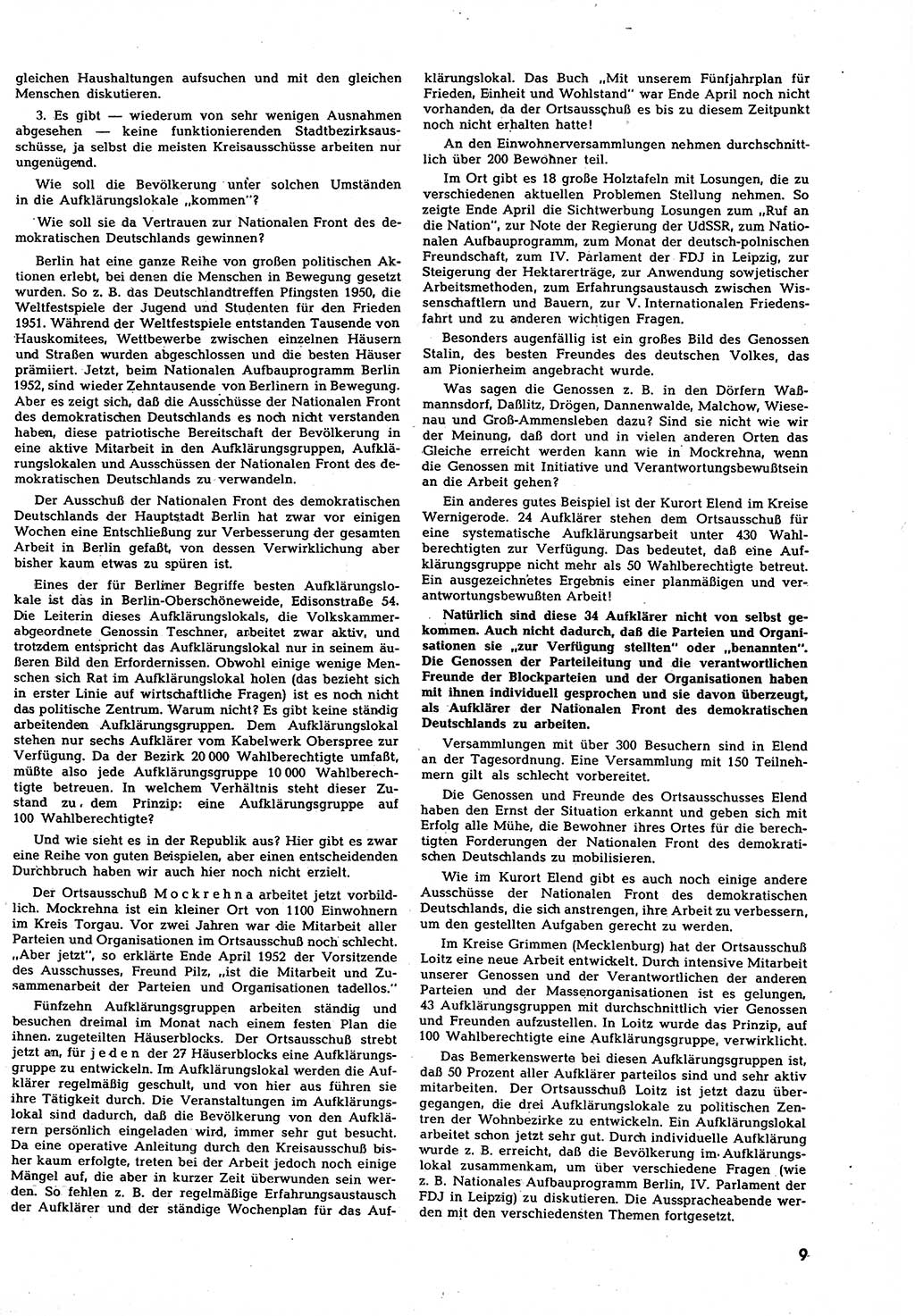 Neuer Weg (NW), Halbmonatsschrift für aktuelle Fragen der Arbeiterbewegung [Zentralkomitee (ZK) Sozialistische Einheitspartei Deutschlands (SED)], 7. Jahrgang [Deutsche Demokratische Republik (DDR)] 1952, Heft 11/9 (NW ZK SED DDR 1952, H. 11/9)